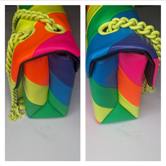 KURT GEIGER Brixton Lock Bag in Neon Rainbow New With Tag Retail $325 - Picture 7 of 12